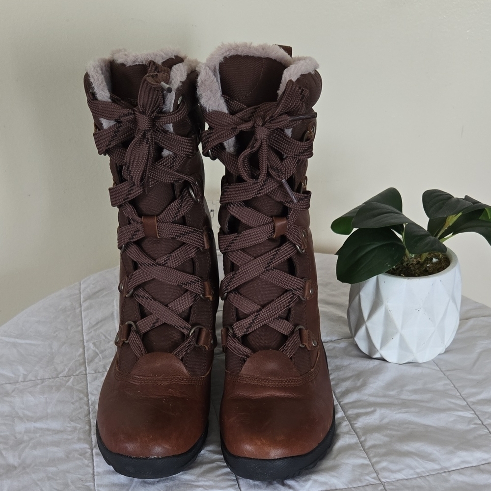 Timberland Mount Hope Brown Lace-Up Insulated Mid Winter Boots Size 10 - Picture 2 of 6